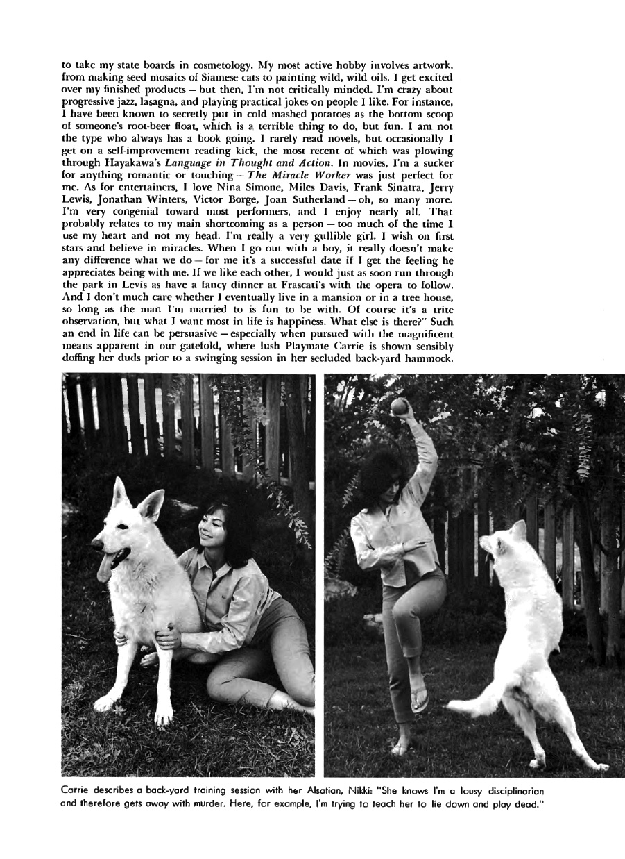 Playboy Playmate Carrie Enwright in Playmate of the Month pictorial