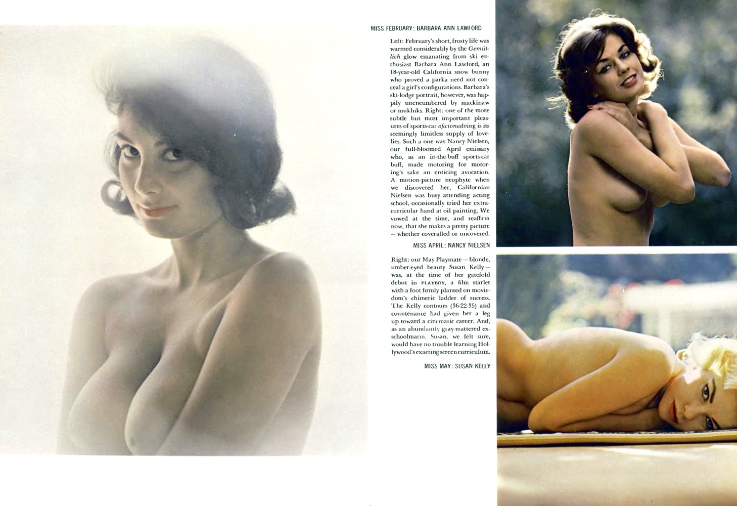 Playboy Playmates Nancy Nielsen, Barbara Ann Lawford and Susan Kelly in Playboy's Playmate Review